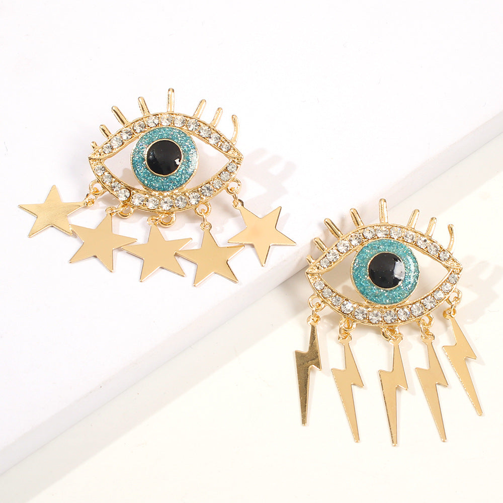Exaggerated Design Earrings - Creative Devil Eye Studs