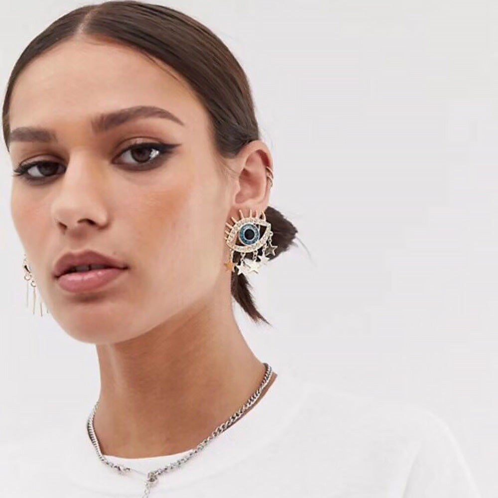 Exaggerated Design Earrings - Creative Devil Eye Studs