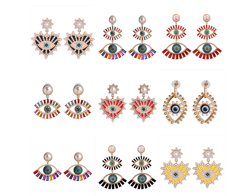 Exaggerated Design Earrings - Creative Devil Eye Studs