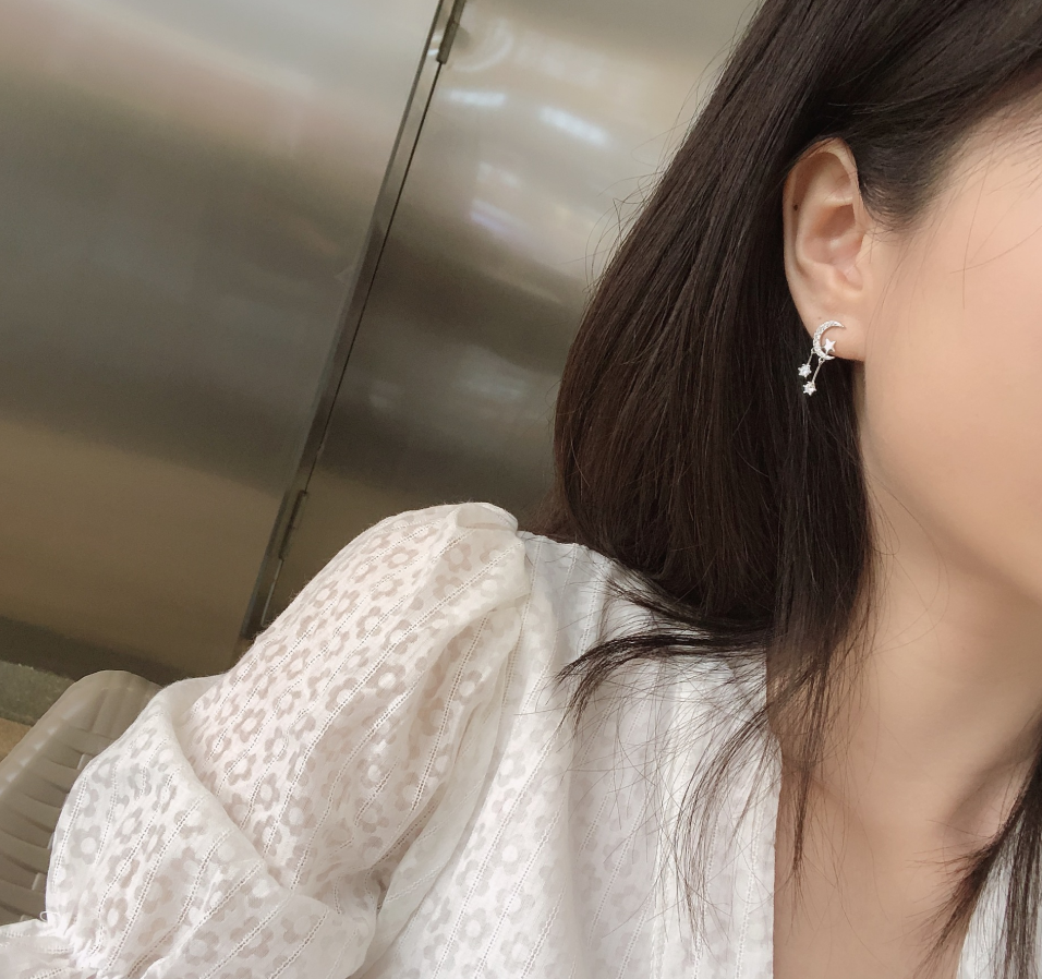 Star and Moon Tassel Earrings