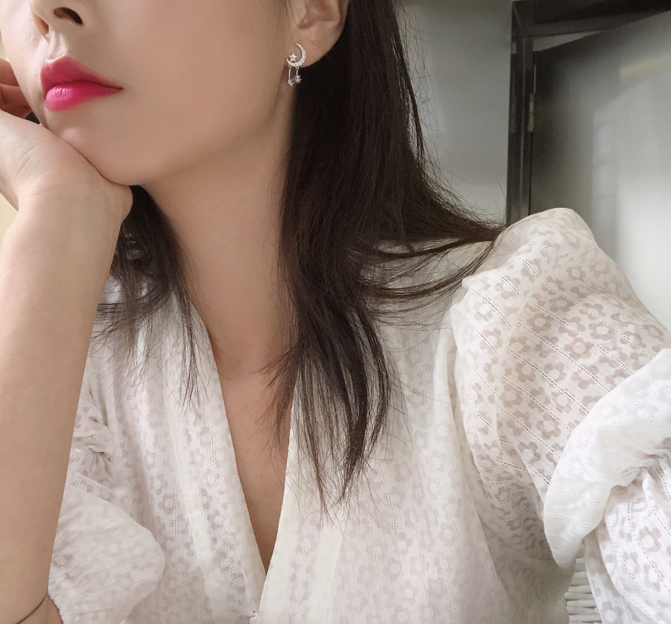 Star and Moon Tassel Earrings